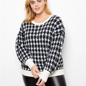 LOFT Plus Size Houndstooth Sweater NWOT